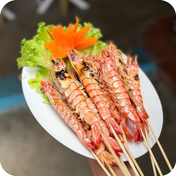 Tôm sú nướng mọi - Năm Giã Seafood